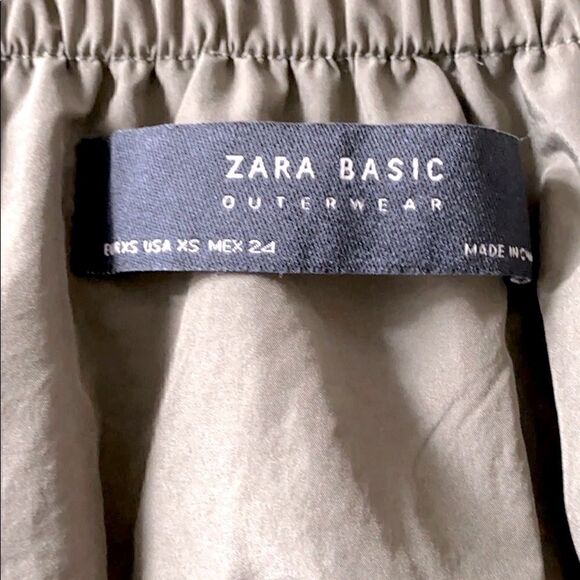 NWOT Zara Olive Green Earthy Drawstring Jacket XS Relaxed Lightweight Retro - Picture 2 of 7